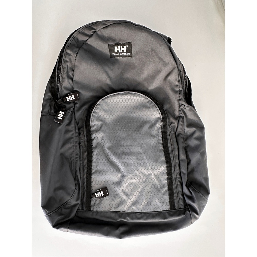 Helly Hansen Gray Nylon Backpack Outdoor Hiking School Bag Padded Straps
